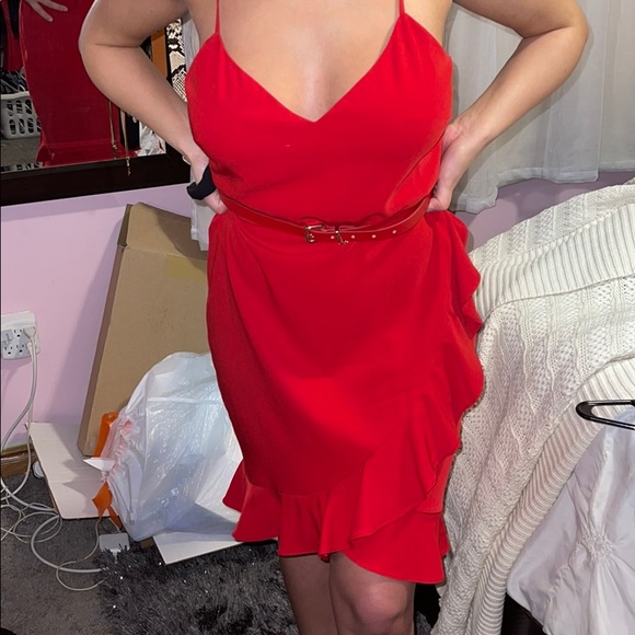 Red Fit and Flare Dress - Picture 1 of 3
